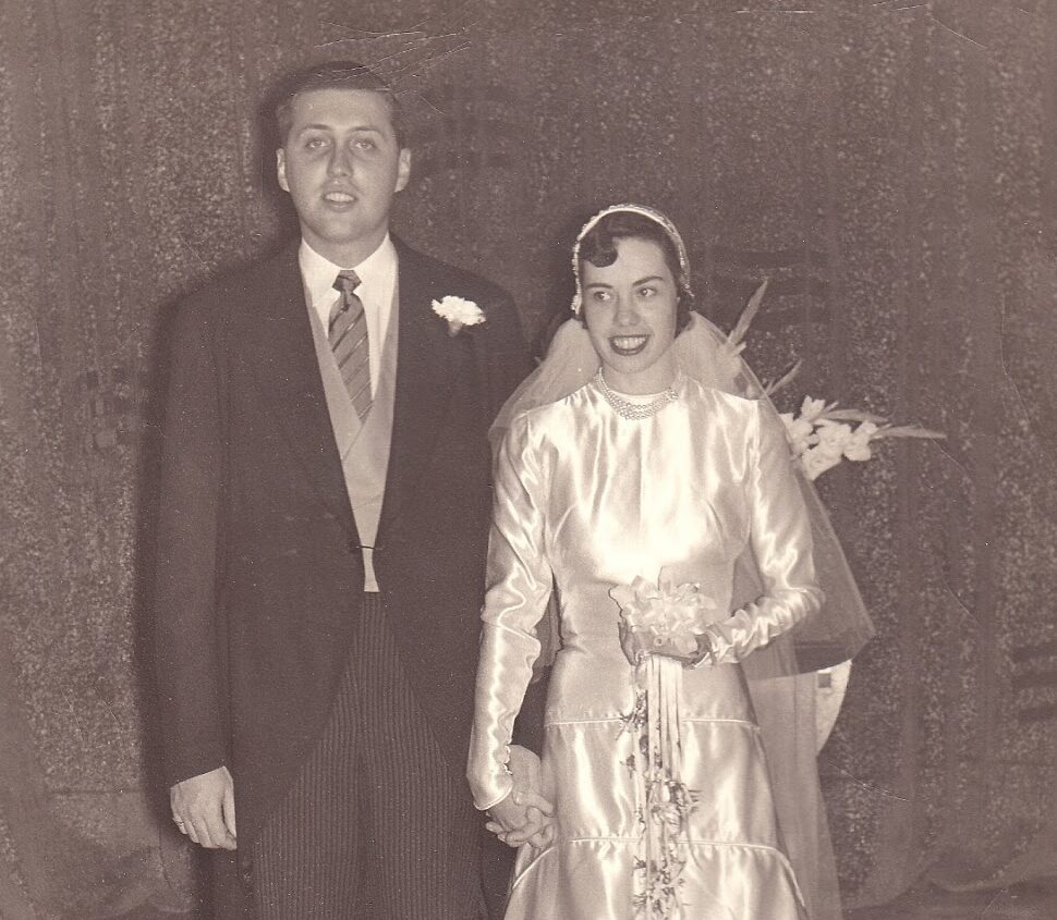 Mom and Dad on their wedding day on October 20, 1950 in Swampscott, Massachusetts